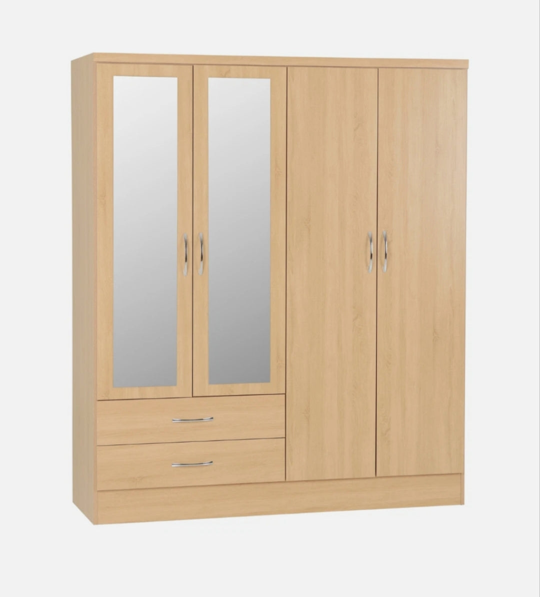 4 Door Wardrobe With 2 Drawers And 2 Mirrors