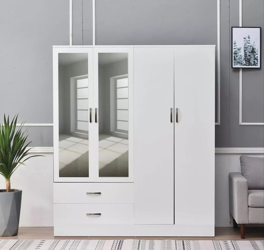 4 Door Wardrobe With 2 Drawers And 2 Mirrors