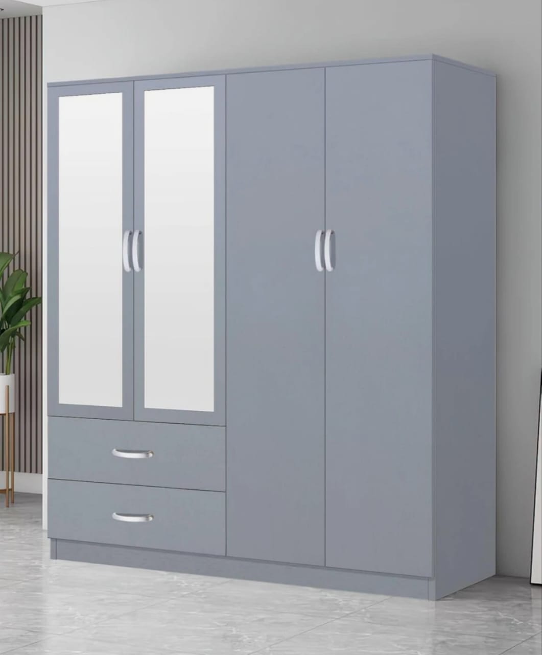 4 Door Wardrobe With 2 Drawers And 2 Mirrors