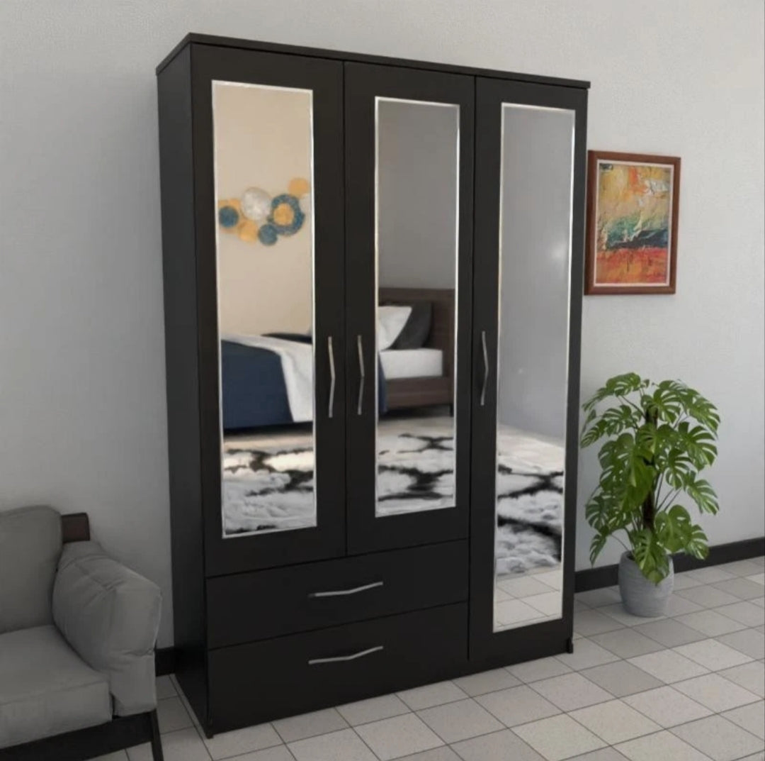 3 Door Wardrobe With 2 Drawers And 3 Mirrors