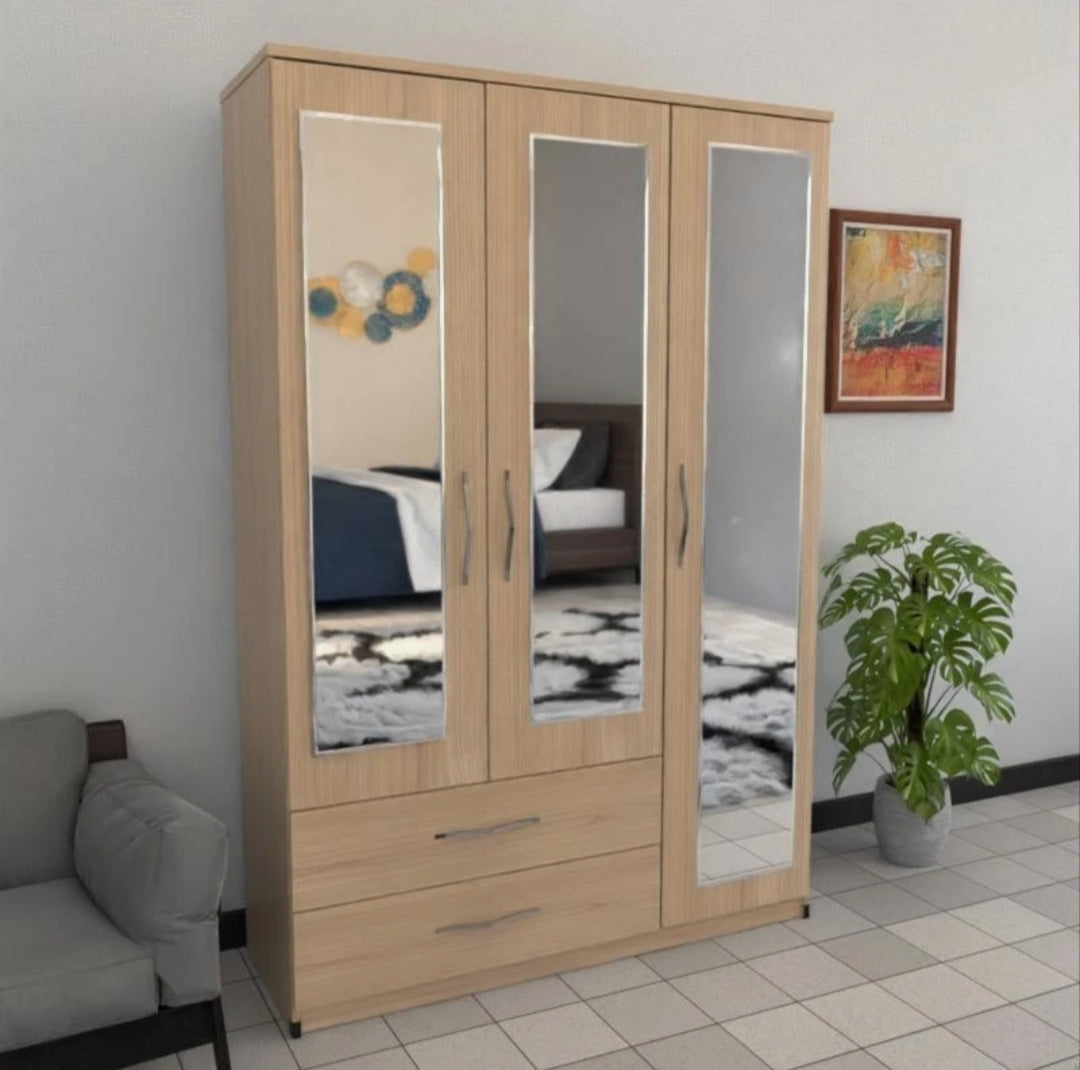 3 Door Wardrobe With 2 Drawers And 3 Mirrors