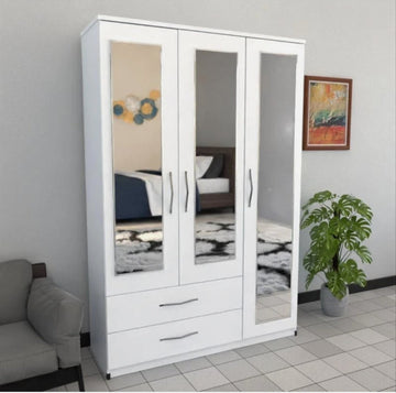 3 Door Wardrobe With 2 Drawers And 3 Mirrors