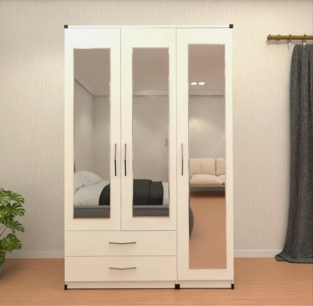 3 Door Wardrobe With 2 Drawers And 3 Mirrors